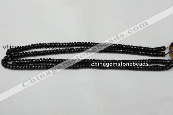 CTO121 15.5 inches 3*6mm rondelle black tourmaline beads