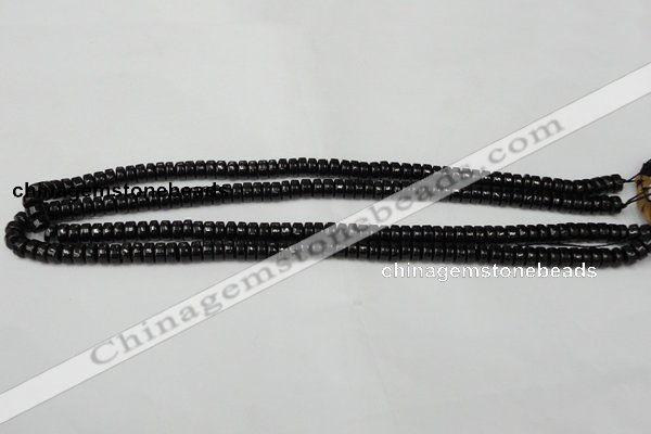 CTO122 15.5 inches 4*8mm rondelle black tourmaline beads