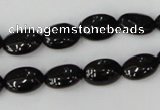 CTO123 15.5 inches 8*12mm oval black tourmaline beads