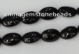 CTO123 15.5 inches 8*12mm oval black tourmaline beads