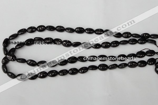 CTO123 15.5 inches 8*12mm oval black tourmaline beads