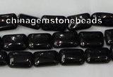 CTO126 15.5 inches 12*16mm rectangle black tourmaline beads