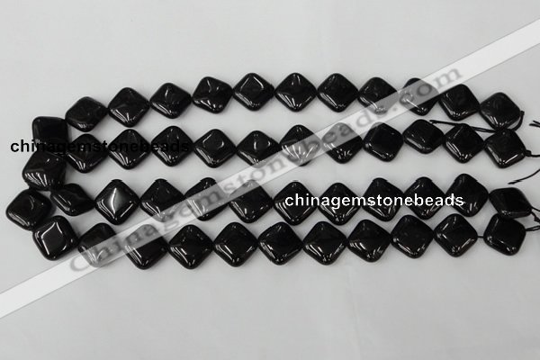 CTO127 15.5 inches 15*15mm diamond black tourmaline beads