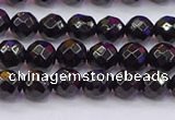 CTO136 15.5 inches 6mm faceted round black tourmaline beads