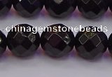 CTO139 15.5 inches 12mm faceted round black tourmaline beads