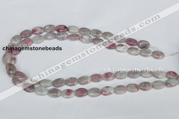 CTO203 15.5 inches 10*14mm oval pink tourmaline gemstone beads