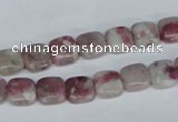 CTO205 15.5 inches 8*8mm square pink tourmaline gemstone beads