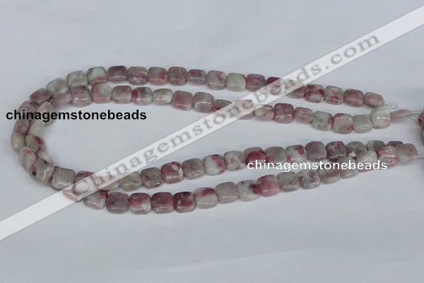 CTO205 15.5 inches 8*8mm square pink tourmaline gemstone beads