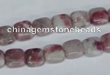 CTO207 15.5 inches 12*12mm square pink tourmaline gemstone beads