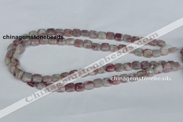 CTO207 15.5 inches 12*12mm square pink tourmaline gemstone beads