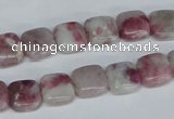 CTO208 15.5 inches 16*16mm square pink tourmaline gemstone beads