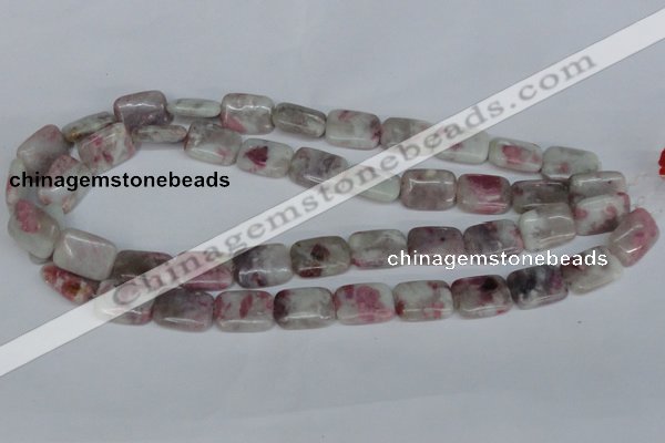 CTO209 15.5 inches 8*12mm rectangle pink tourmaline gemstone beads