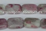 CTO211 15.5 inches 13*18mm rectangle pink tourmaline gemstone beads