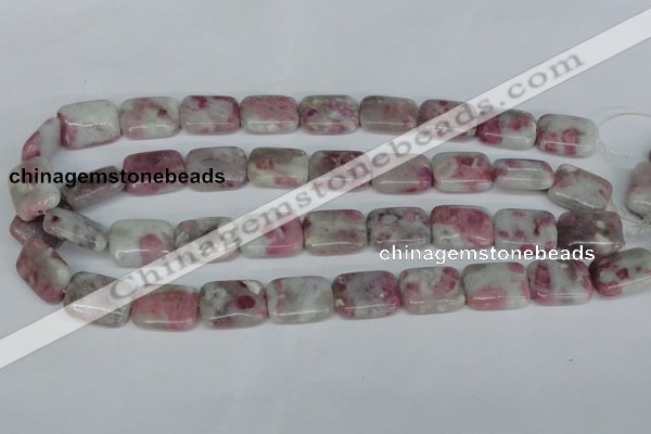 CTO211 15.5 inches 13*18mm rectangle pink tourmaline gemstone beads