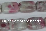 CTO212 15.5 inches 15*20mm rectangle pink tourmaline gemstone beads