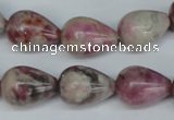 CTO219 15.5 inches 13*18mm teardrop pink tourmaline gemstone beads