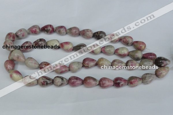 CTO219 15.5 inches 13*18mm teardrop pink tourmaline gemstone beads