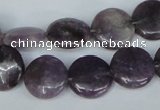 CTO223 15.5 inches 15mm flat round tourmaline gemstone beads