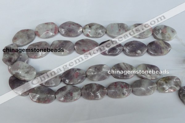 CTO233 15.5 inches 20*30mm wavy oval tourmaline gemstone beads