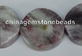 CTO234 15.5 inches 30mm wavy coin tourmaline gemstone beads