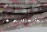 CTO239 15.5 inches 4*10mm tube pink tourmaline gemstone beads