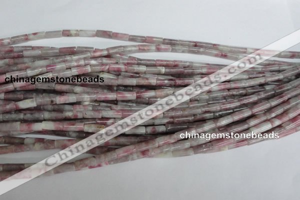 CTO239 15.5 inches 4*10mm tube pink tourmaline gemstone beads