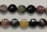 CTO30 15.5 inches 10mm faceted round natural tourmaline beads