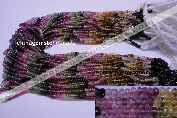 CTO302 15.5 inches 2*3mm faceted rondelle tourmaline beads