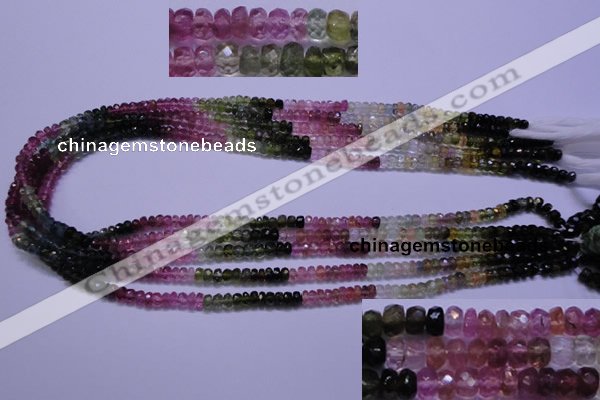 CTO303 15.5 inches 2.5*4mm faceted rondelle tourmaline beads