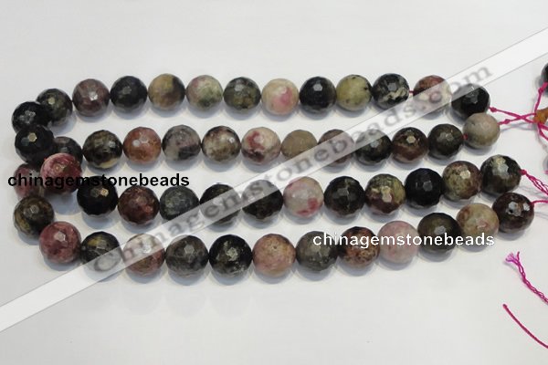 CTO32 15.5 inches 16mm faceted round natural tourmaline beads