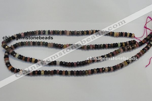 CTO34 15.5 inches 4*6mm faceted rondelle natural tourmaline beads