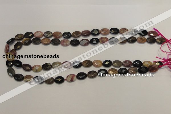 CTO35 15.5 inches 9*12mm faceted oval natural tourmaline beads