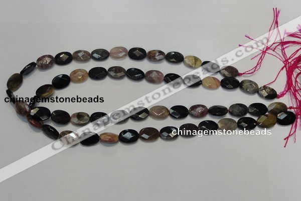 CTO36 15.5 inches 10*14mm faceted oval natural tourmaline beads