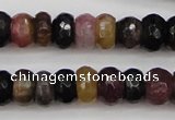 CTO376 15.5 inches 4*6mm faceted rondelle natural tourmaline beads