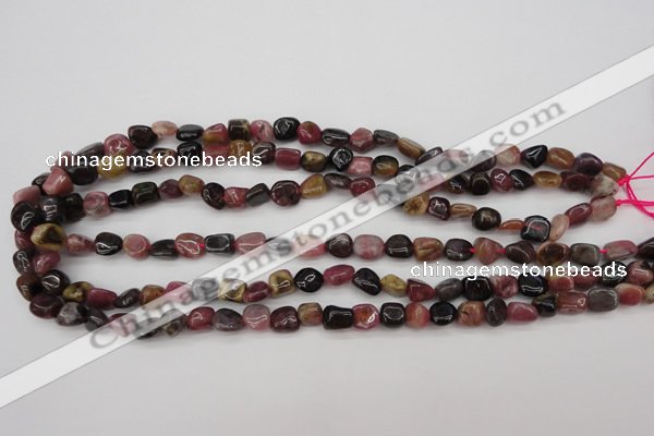 CTO381 15.5 inches 7*9mm natural tourmaline nuggets beads