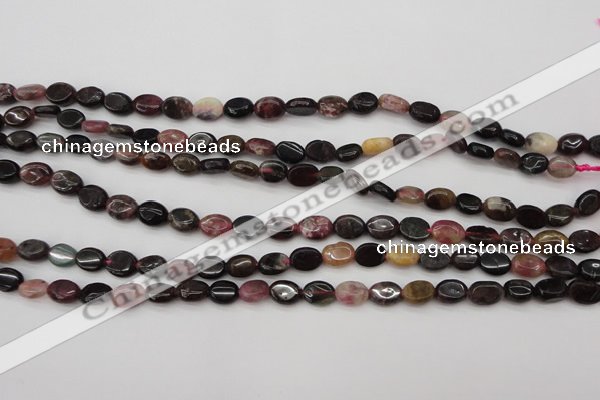 CTO385 15.5 inches 6*8mm oval natural tourmaline beads wholesale