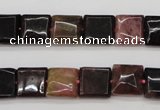 CTO387 15.5 inches 10*10mm square natural tourmaline beads wholesale