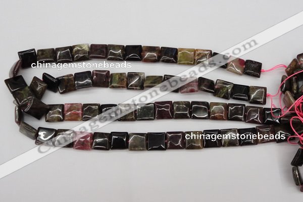 CTO388 15.5 inches 12*12mm square natural tourmaline beads wholesale