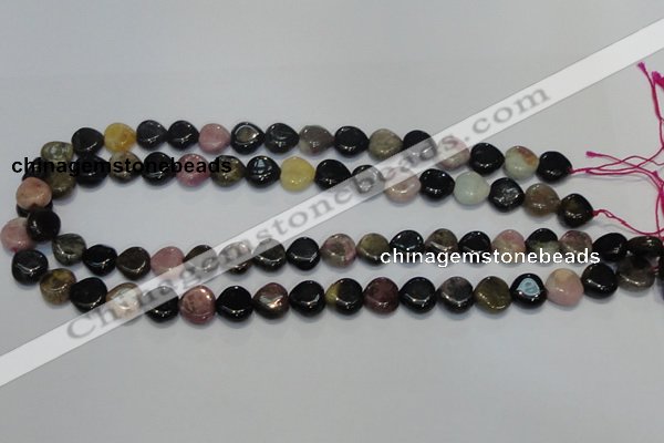 CTO41 15.5 inches 12*12mm heart natural tourmaline beads wholesale