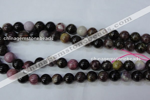 CTO458 15.5 inches 13mm round natural tourmaline gemstone beads