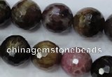 CTO466 15.5 inches 11mm faceted round natural tourmaline gemstone beads