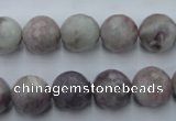 CTO484 15.5 inches 12mm faceted round pink tourmaline gemstone beads