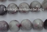 CTO485 15.5 inches 14mm faceted round pink tourmaline gemstone beads