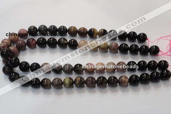 CTO53 15.5 inches 12mm round natural tourmaline beads wholesale