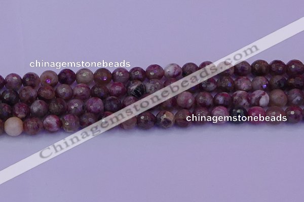 CTO612 15.5 inches 7mm faceted round tourmaline gemstone beads