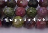 CTO636 15.5 inches 8mm faceted round tourmaline gemstone beads