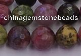 CTO638 15.5 inches 12mm faceted round tourmaline gemstone beads