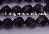 CTO645 15.5 inches 6mm faceted nuggets black tourmaline beads