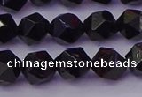 CTO646 15.5 inches 8mm faceted nuggets black tourmaline beads