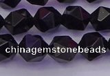 CTO647 15.5 inches 10mm faceted nuggets black tourmaline beads